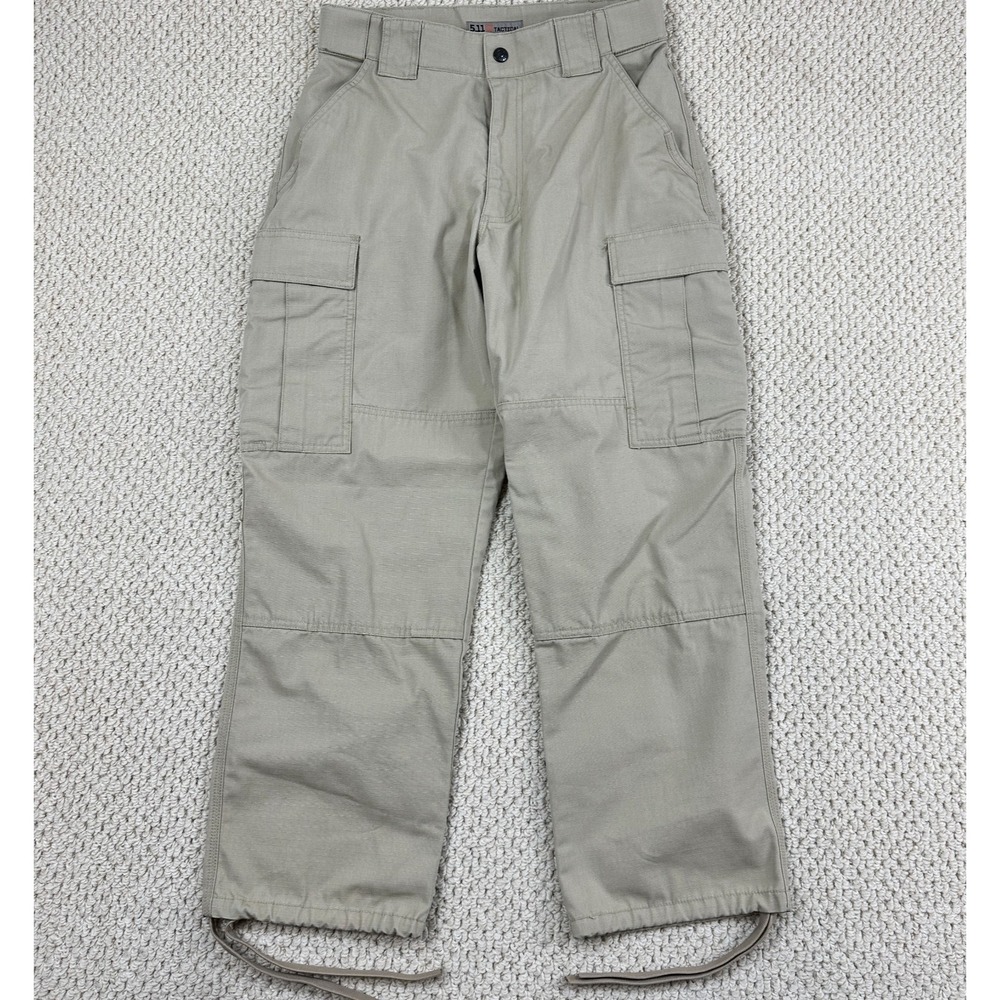 511 Tactical Pants Mens Medium Short Khaki Cargo TDU Ripstop Adjustable Waist